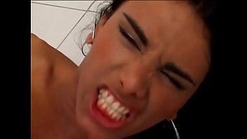 Preview 4 of All Aunty Teen - Nasty shemale in white stockings eats thick male meat then gets moist ass fucked