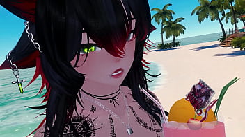 Preview 1 of Girls Play With Penis - ️Beach Day With Your Goth Girlfriend [POV] [NSFW ASMR RP] [Futa]
