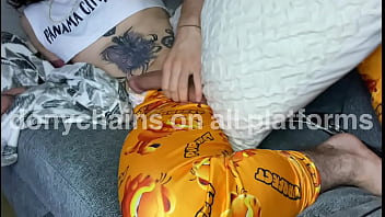 Preview 1 of Tv Pub - Naughty babysitter does pillow humping and cum very loud while they are out