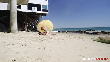 Preview 1 of Babes Sex Video - RICKYS ROOM - Ricky Fucks Hotties Ana and Lacy in Threesome By The Beach