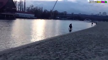 Preview 1 of Nikki Benz Clit - Perfect brunette enters the river without clothes - amateurteensex.in