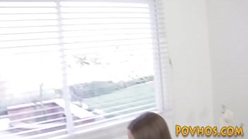 Preview 1 of Corina Bkaje - Little amateur Liza Rowe pov sucking and riding cock in hd