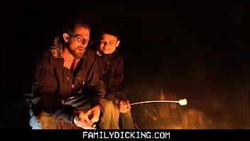 Preview 1 of What A Day - Stepdad Tells His Tiny Twink Boy Stepson Stories While Camping - Austin Lock,  Alex Killian