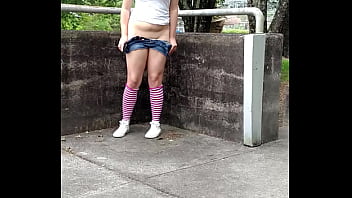 Preview 1 of Masturbasi Show Cam Thai - Risky public piss at a Hydroelectric plant.  Just a piss whore&#039_s mid-day fantasy!