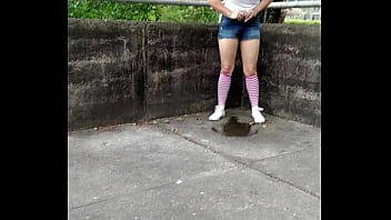 Preview 4 of Masturbasi Show Cam Thai - Risky public piss at a Hydroelectric plant.  Just a piss whore&#039_s mid-day fantasy!