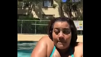 Preview 2 of Babi X Vidios - Busty BBW Teasing In Pool With Bikini On