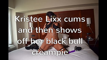 Preview 1 of Jalebi Baba - Kristee Lixx cums then shows off her black bull creampie promo