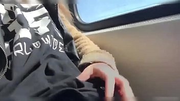 Preview 1 of New Aas - Cutie masturbating on the public train.