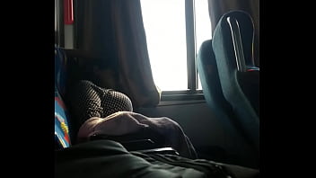 Preview 2 of Sister Mom Son - Tetona rebota tetas en bus