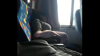 Preview 4 of Sister Mom Son - Tetona rebota tetas en bus