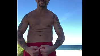 Preview 4 of 14years Sexy - FLEXING AT THE BEACH