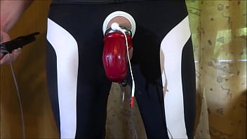 Preview 2 of Girls Hnrs Sex - E-stim - cumming with penissleeve