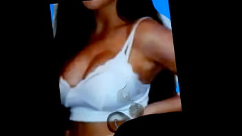 Preview 4 of Daddy Fucks Three Step Daughter - Random hot brunette cumshot on beautiful big tits