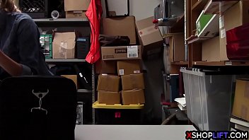 Preview 1 of Kari Name Xxx Bf - Blonde slender teen busted and fucked by a security guy