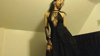 Preview 1 of Disabled Handicapped Fuck - Strip Teasing Goth Girl Jiggles her Perfect Ass and Shows it Off