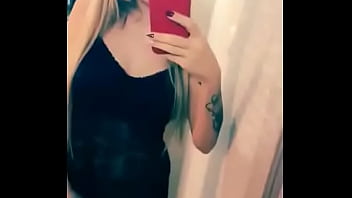 Preview 1 of Ramnce Sex - Hot blonde shows pussy and tits front of mirror