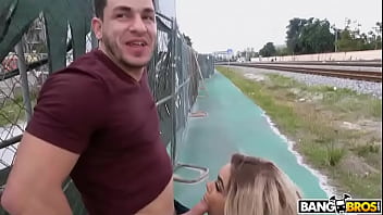 Preview 2 of Sunny Lione Sexy Faking Video - Out And About With Horny Aaliyah Hadid