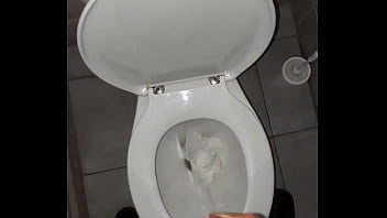 Preview 3 of Big Tite Cockeds - Homemade solo handjob in public restroom