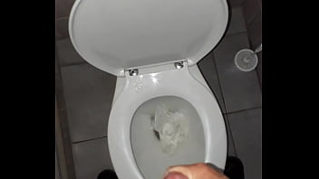 Preview 4 of Big Tite Cockeds - Homemade solo handjob in public restroom