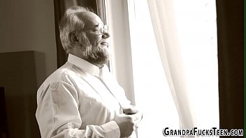Preview 1 of Young Russian Gay Male - Latina cummed by grandpa