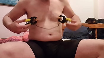 Preview 2 of Grandpa Sucks Little Dick - Nipple clamps