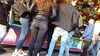 Preview 2 of Female Ass Licking Compilation - Candid perfect bubble butt in black jeans