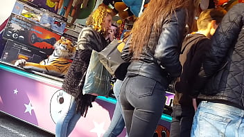 Preview 3 of Female Ass Licking Compilation - Candid perfect bubble butt in black jeans