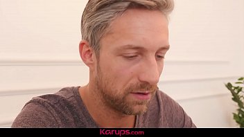 Preview 1 of Cumpilation Threesome - Karups - Blonde MILF Amber Deen Fucks Roommate After Caught Masturbating