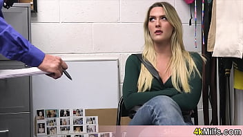 Preview 1 of Sunny Leone Xxxxsunny - Blonde housewife caught stealing and fucked by the mall cop on this CCTV video