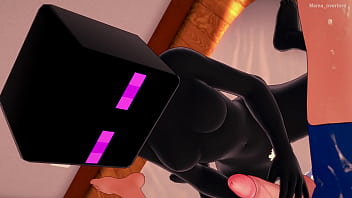 Preview 4 of Dasi Sixce - Novia vestida de Enderman quiere divertirse follando (hentai)