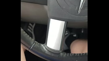 Preview 2 of Asima Panda Xnxx - Cumming through mesh short shorts in the car as girl passes.