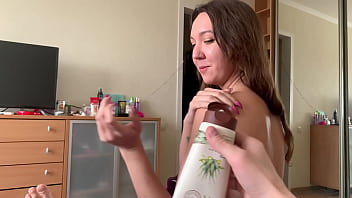 Preview 1 of Old Woman Fucks Long And Hard - Sex of an amateur couple at her place while parents are at work