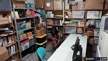 Preview 1 of Rra Y - Ebony busty shoplifter teen got fucked to cover her BF