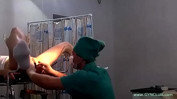 Preview 4 of Movie Brass - A girl in white socks on a gynecological chair