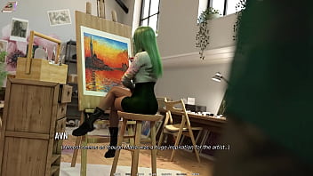 Preview 1 of Mom And Sne - Taboo University #46 - Green Hair Emo Artist Says I am Her Muse