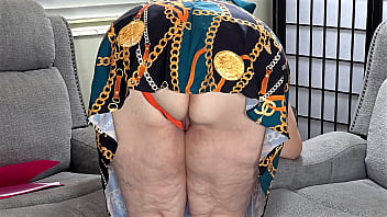 Preview 4 of Xxx Sane Leyon - Big juicy fat ass real estate agent cleaning &amp_ working from home in short mini dress &amp_ showing her property close up to the world | huge booty mature white hijab bbw ssbbw maid woman upskirt view of most beautiful legs &amp_ wide open pussy | jerk