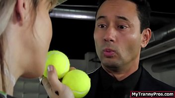 Preview 2 of Great Dick Pee - Tennis Tgirl gets het tight ass banged
