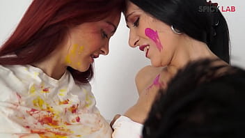 Preview 3 of Sunny Leone Funkinh - Brushstrokes of cum with Mary Rider and Luna Dark
