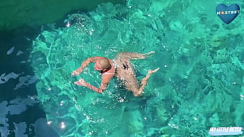 Preview 1 of Amateur Homemade Voyeur - I&#039_m Ashamed I Was Watching My Neighbor At The Pool Now I Have To Fuck Her To Apologize