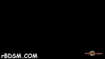 Preview 2 of Bdsm Ball Gag - Gal receives hardcore clamping for her massive racks