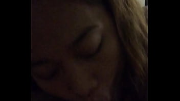 Preview 2 of Bro Watch Porn With Sister - thai girl giving quick blowjob (low quality)