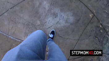Preview 1 of 18 Year Girl Old Man Desi Video - Busty milf stepmom Sophia West rubs her wet pussy on stepson&#039_s cock