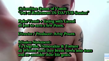 Preview 1 of Www Xxxvideo Black Pussy Mom - Colombian Queen of Vomit - Out of Retirement IN DA TUB Session
