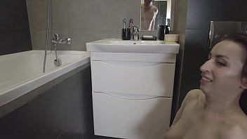 Preview 2 of Xxx Phottos - Deepthroat by horny girlfriend in the bathroom