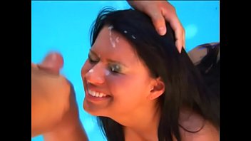Preview 1 of Mia Khalifa Boobs Su5 - Vivacious brunette getting cum on her natural tits after an outdoors dick sucking session
