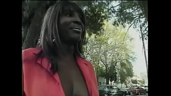 Preview 1 of Boy Give Sleeping Pill And Fuck - Black beautiful tranny is ready to get naked and give a blowy outdoors