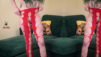Preview 3 of Girl And Boy Yoga Sex - Kit Summers attempts to wear a mesh body stocking