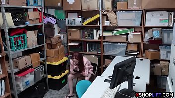 Preview 1 of Anna Lisa Hotstepmom - Nervous redhead teen thief gets caught stealing by security