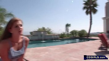 Preview 3 of First Time Anal Amateur - Sandra&#039_s poolside Sybian orgasms