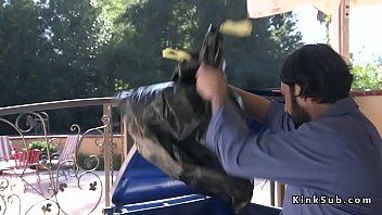 Preview 1 of Moaning Lesbiand - Neighbor rough anal fucks tied up babe